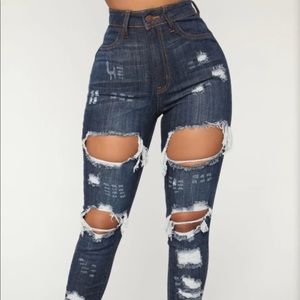 Fashion Nova Drama Jeans - Dark Denim